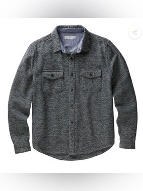 Outerknown Men's Dark Gray Knit Button-Up Shacket small